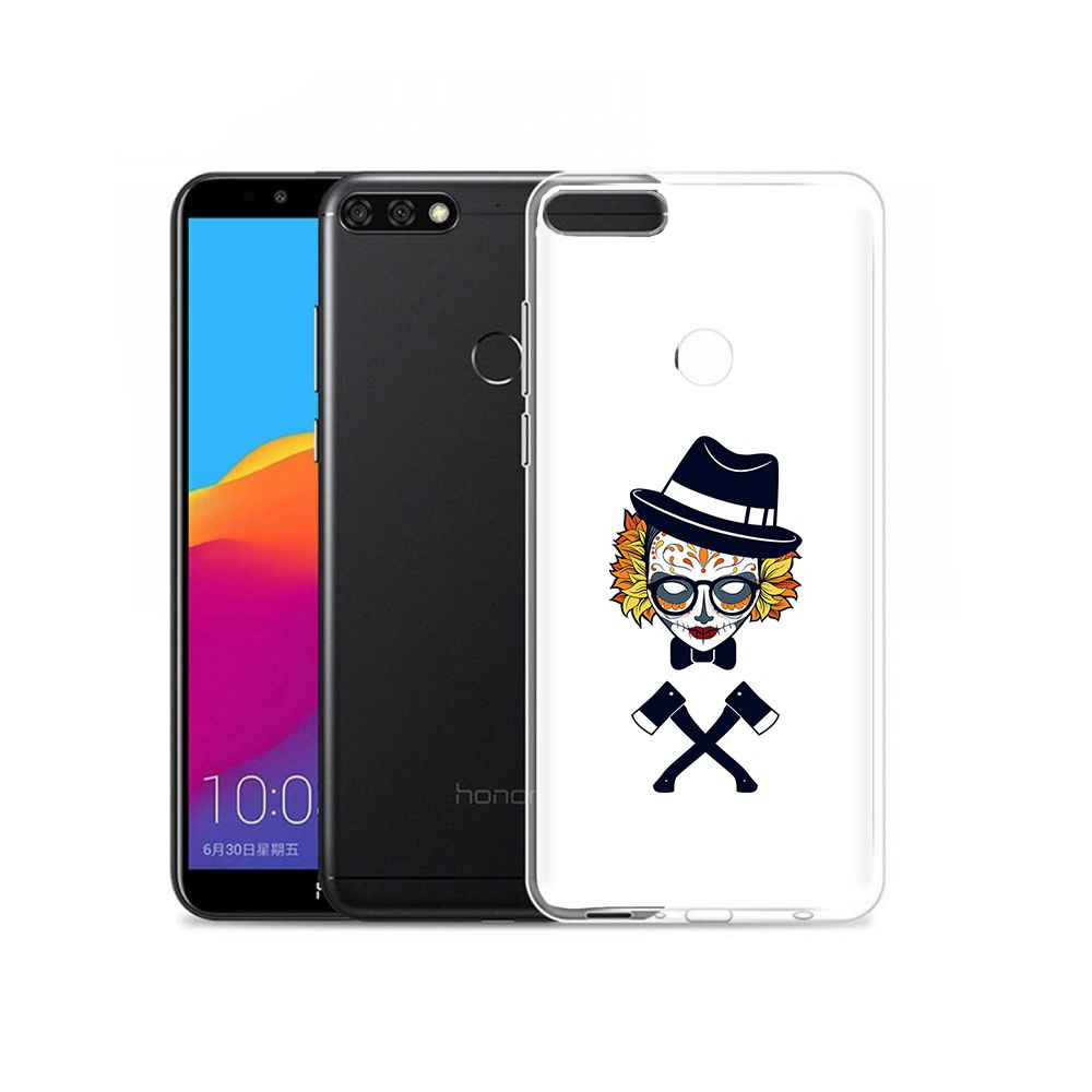 

Чехол MyPads Tocco для Honor 7C Pro девушка в маске с топорами рисунок (PT113786.47.304), Прозрачный, Tocco