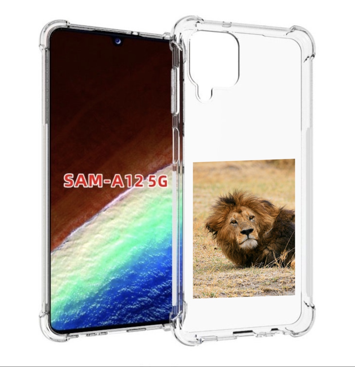 

Чехол MyPads Лев-лежит мужской для Samsung Galaxy A12 (SM-A125F) 2020/21, Прозрачный, Tocco