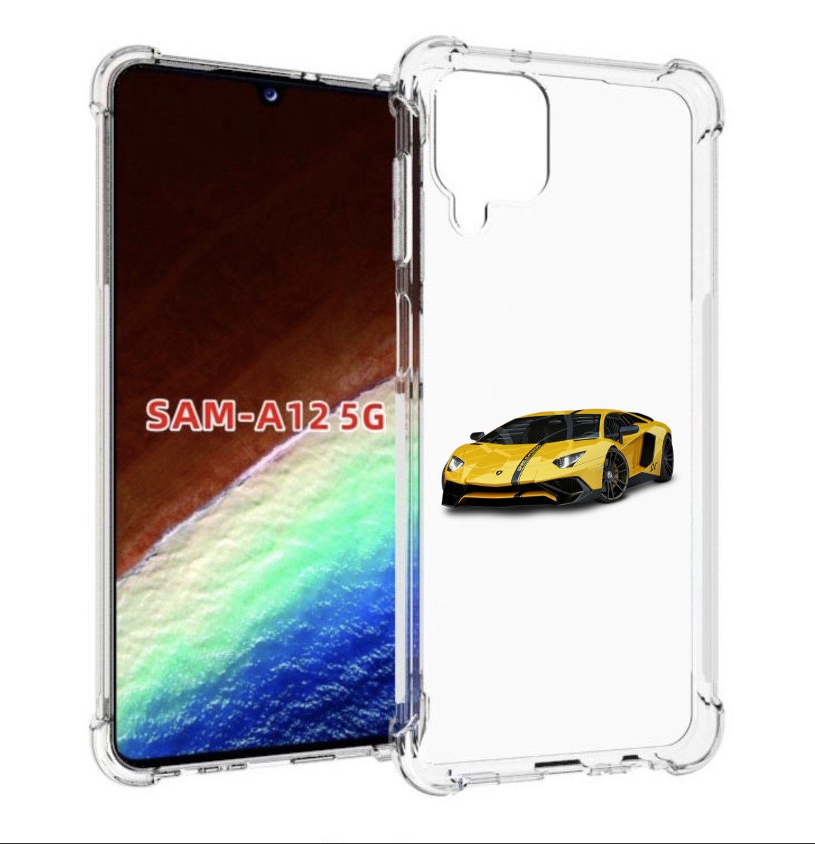 

Чехол MyPads Ламбо мужской для Samsung Galaxy A12 (SM-A125F) 2020/21/A12 Nacho SM-A127F, Прозрачный, Tocco
