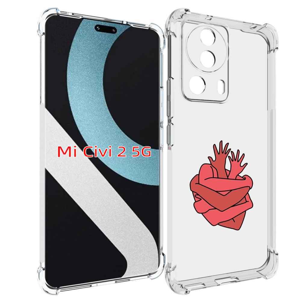 

Чехол MyPads сердце из ручек для Xiaomi Civi 2, Прозрачный, Tocco