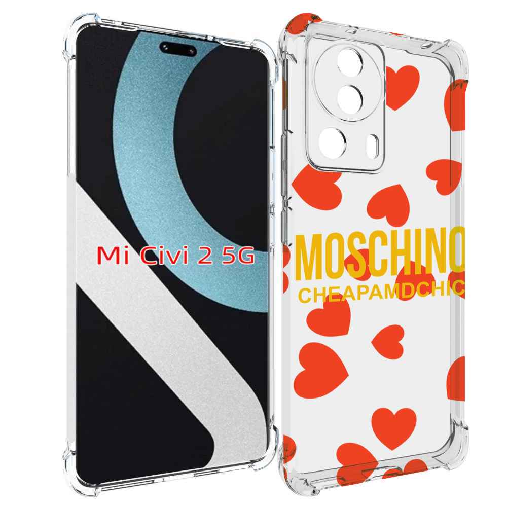 

Чехол MyPads сердца-москино для Xiaomi Civi 2, Прозрачный, Tocco