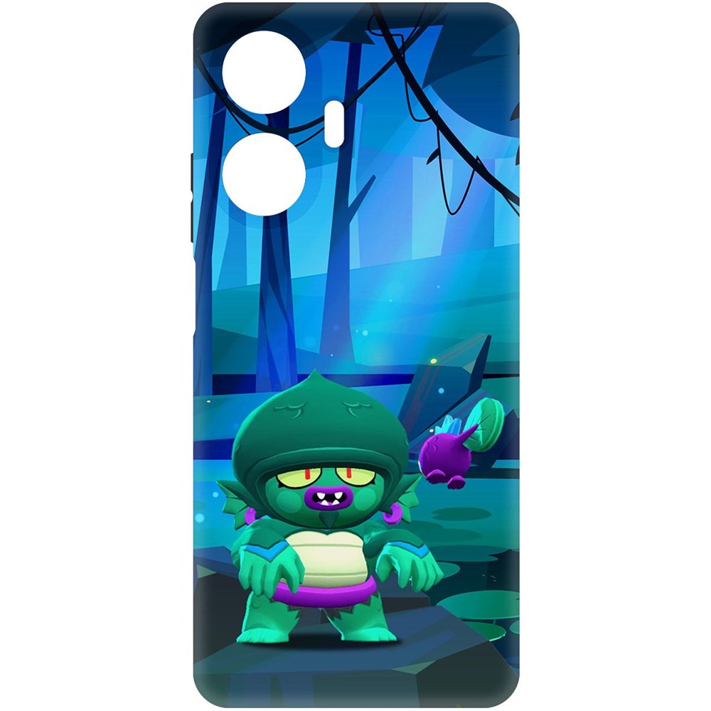 

Чехол-накладка Софт Brawl Stars - Болотный Джин для Realme C55, Черный