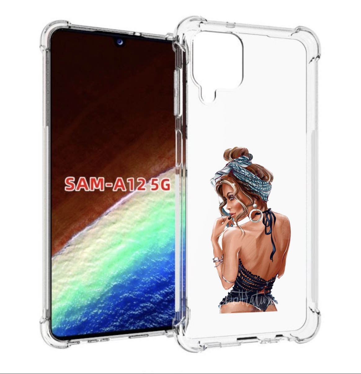

Чехол MyPads Красивая-дама женский для Samsung Galaxy A12 (SM-A125F) 2020/21, Прозрачный, Tocco
