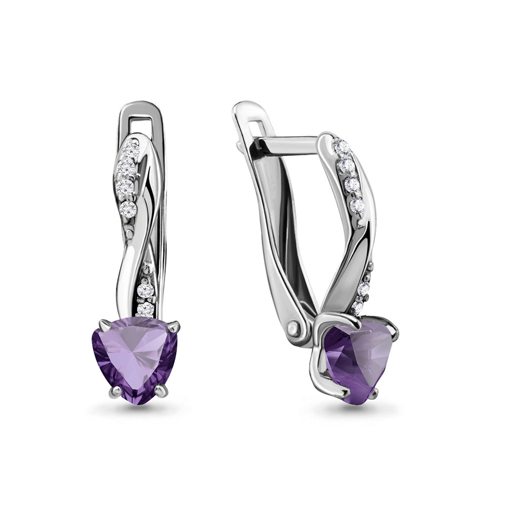 

Серьги из серебра с аметистом Aquamarine 4419004А_925_р, 4419004А_925_р