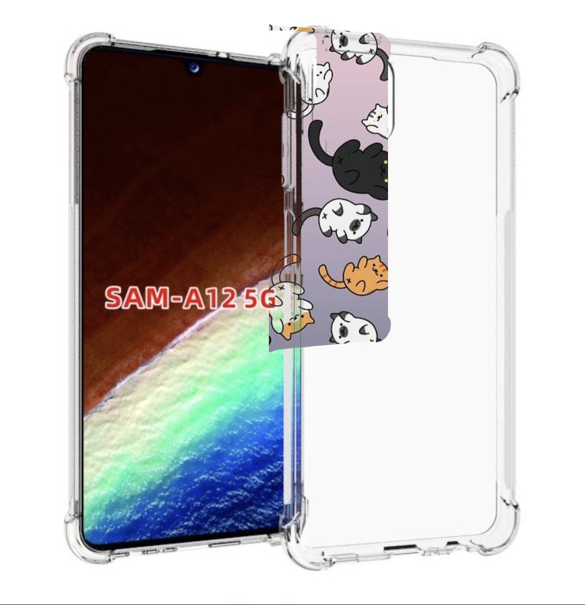 

Чехол MyPads Котики-летают для Samsung Galaxy A12 (SM-A125F) 2020/21/A12 Nacho SM-A127F, Прозрачный, Tocco