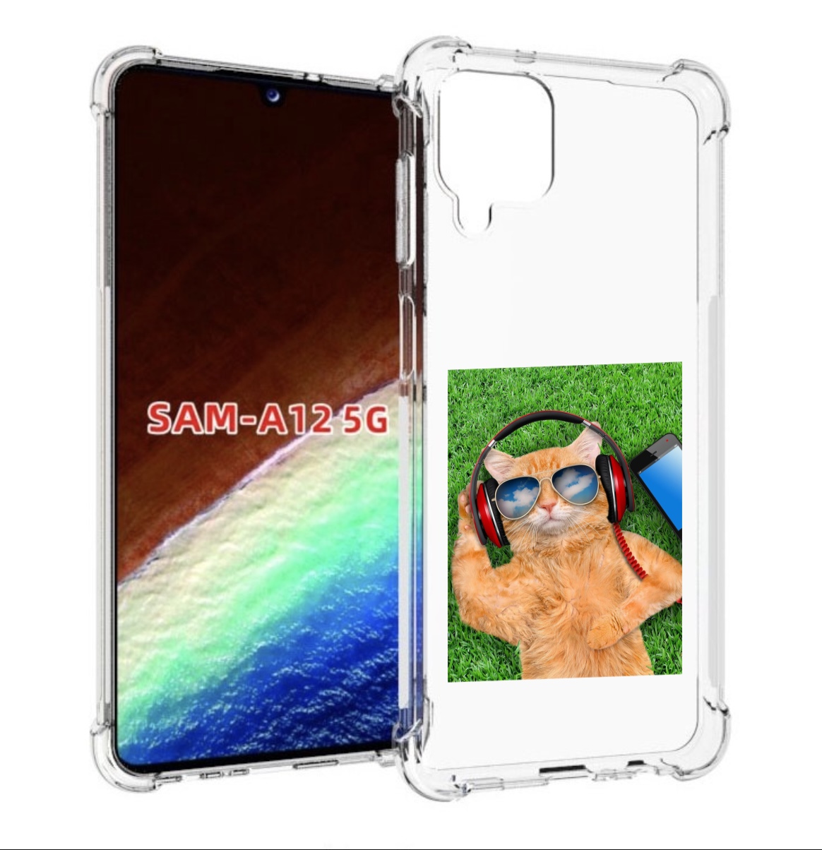 

Чехол MyPads Кот-кайфарик для Samsung Galaxy A12 (SM-A125F) 2020/21/A12 Nacho SM-A127F, Прозрачный, Tocco