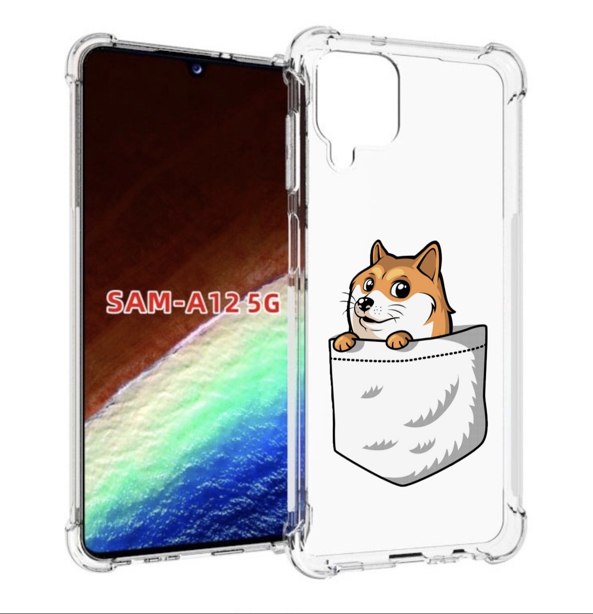 

Чехол MyPads Корги в кармане для Samsung Galaxy A12 (SM-A125F) 2020/21/A12 Nacho SM-A127F, Прозрачный, Tocco