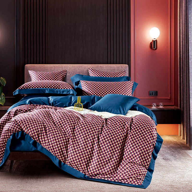 фото Комплект постельного белья евро anabella asabella, красно-синий узор