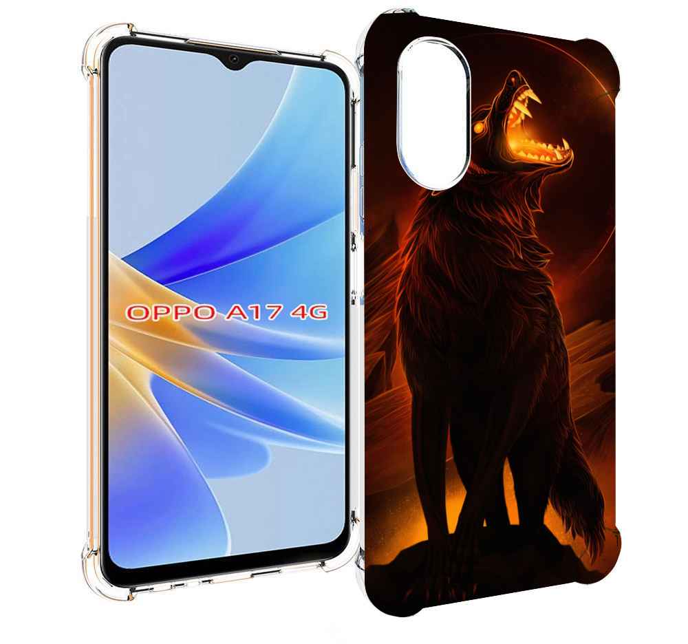 

Чехол MyPads волчара с огнем внутри для OPPO A17, Прозрачный, Tocco