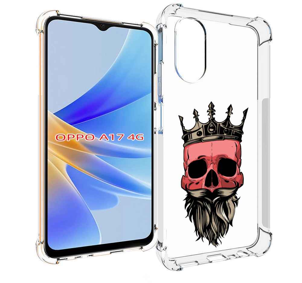 

Чехол MyPads бородатый красный череп мужской для OPPO A17, Прозрачный, Tocco