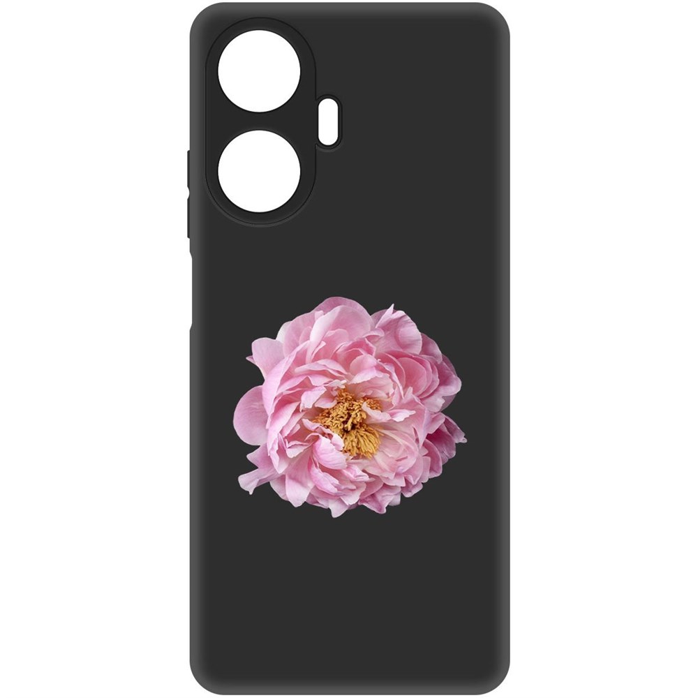 

Чехол-накладка Софт Розовый пион для Realme C55, Черный