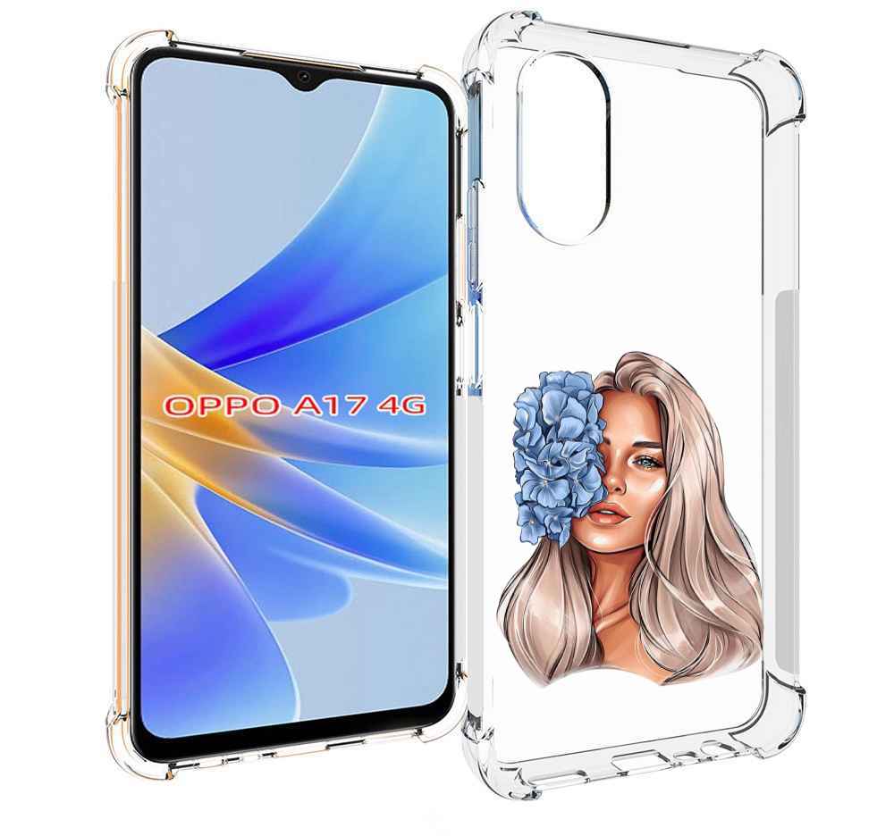 

Чехол MyPads блондинка-с-голубыми-цветами женский для OPPO A17, Прозрачный, Tocco