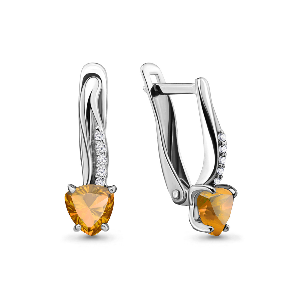 

Серьги из серебра с фианитом Aquamarine 4418806А_925_р, 4418806А_925_р