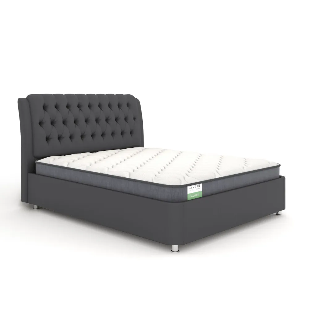 

Кровать двуспальная Ellen 3, 160х200, Велюр Vip 3 Серый, Ellen 3