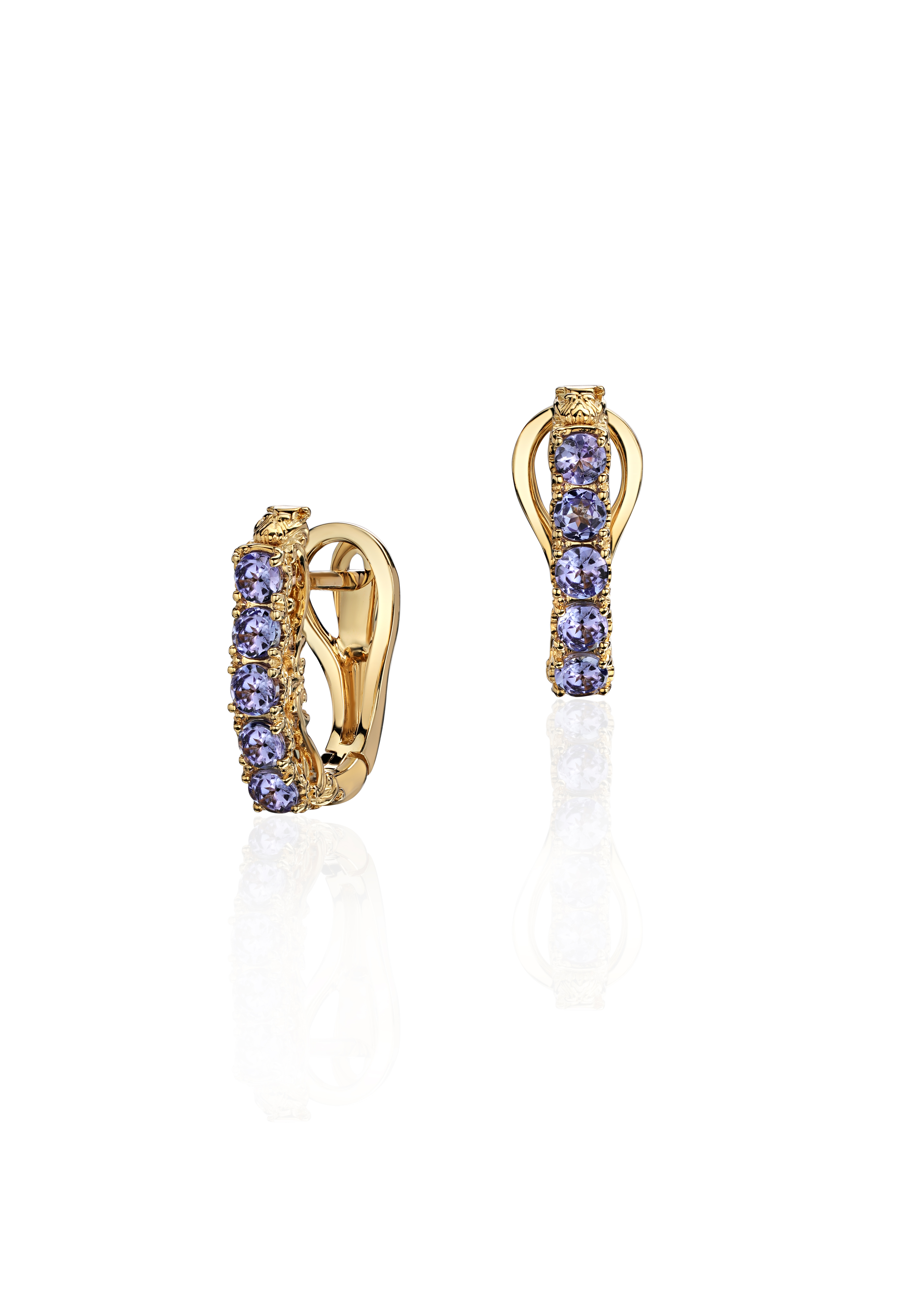 

Серьги из желтого золота Эстет 01С337284-1, танзанит, 01С337284-1