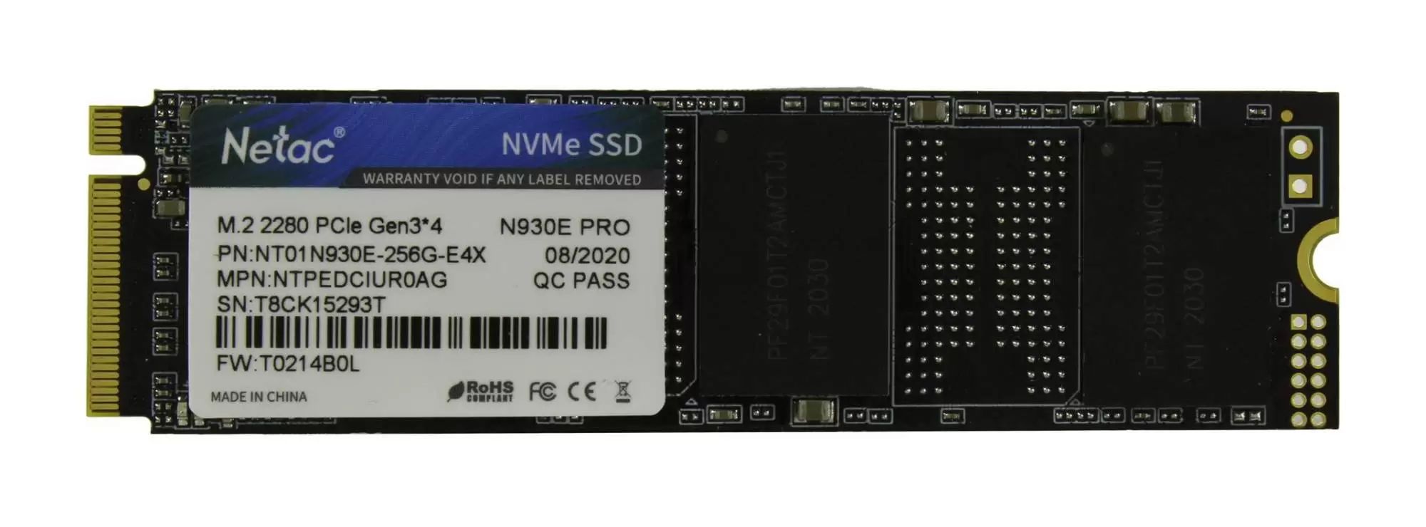 

SSD накопитель Netac N930E Pro M.2 2280 256 ГБ (NT01N930E-256G-E4X-N), N930E Pro