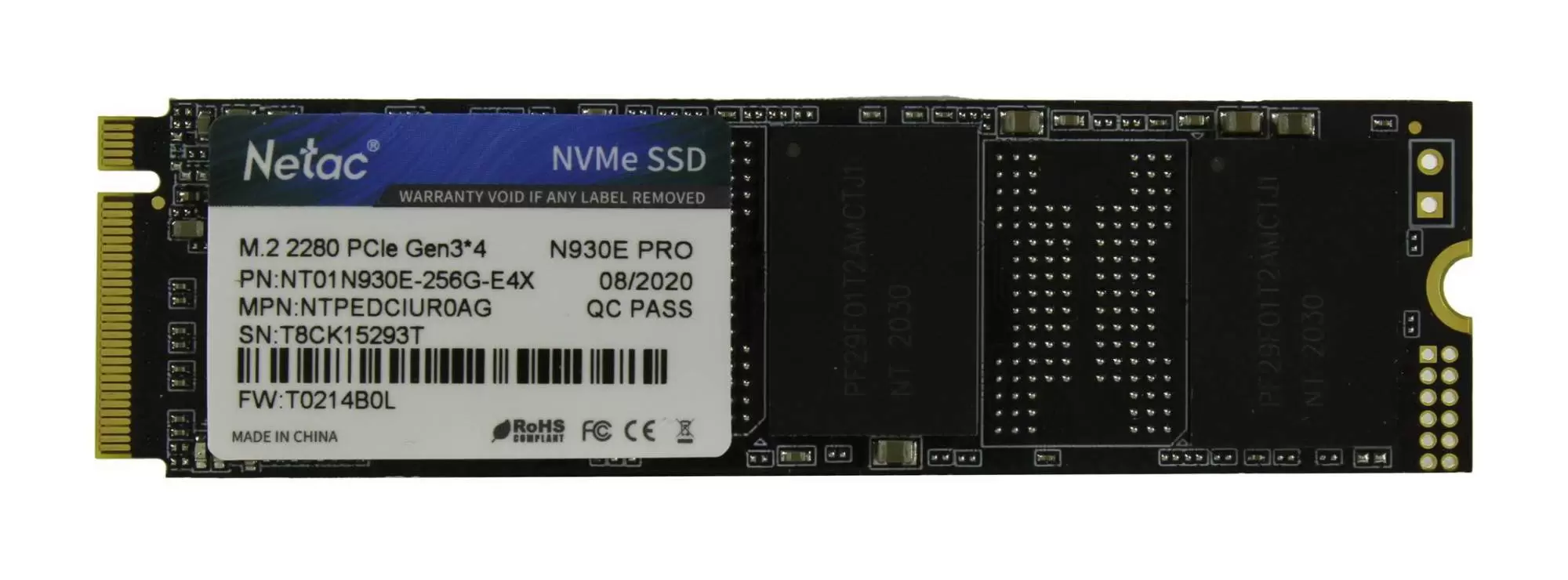 SSD накопитель Netac N930E Pro M.2 2280 256 ГБ (NT01N930E-256G-E4X-N)