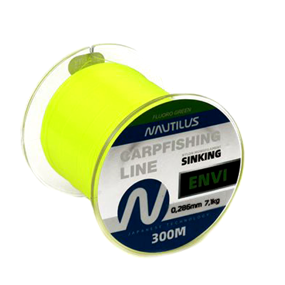 Леска карповая Nautilus ENVI 300м Fluoro Green 0331мм 95кг 728₽