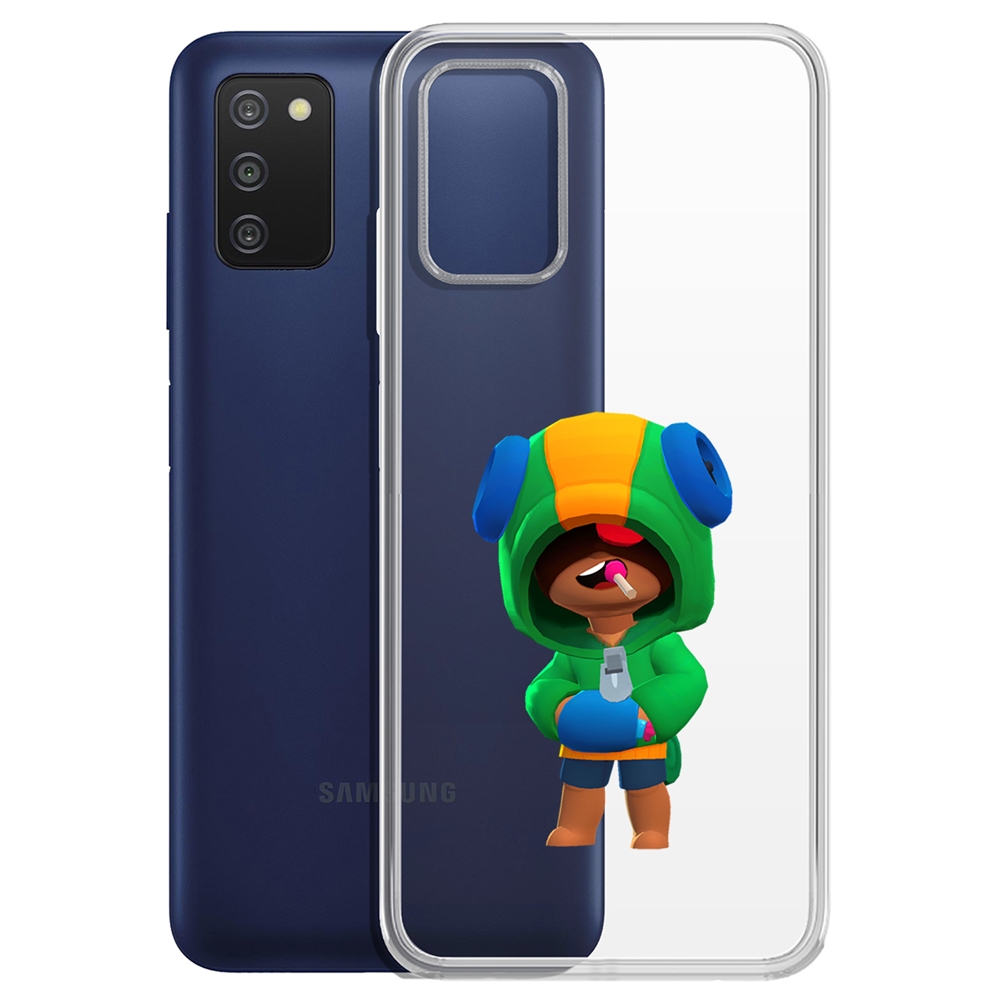 

Чехол-накладка Brawl Stars-Леон для Samsung Galaxy A03s (A037), Прозрачный