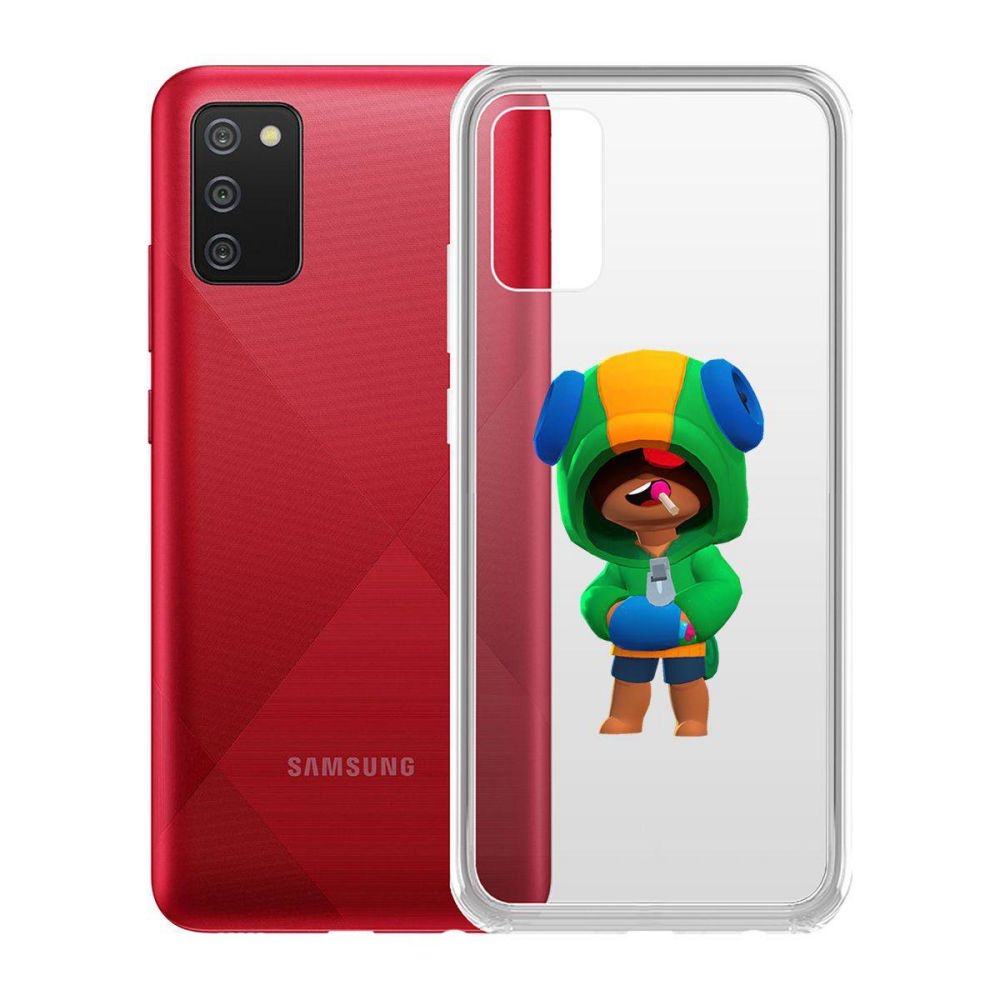

Чехол-накладка Brawl Stars-Леон для Samsung Galaxy A02s (A025), Прозрачный