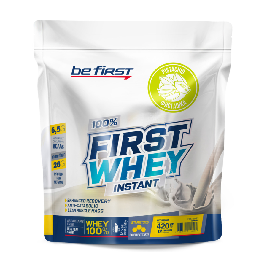 Сывороточный протеин Be First First Whey 420 г, фисташка