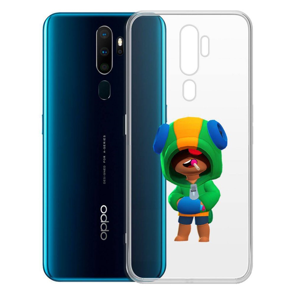 

Чехол-накладка Brawl Stars-Леон для OPPO A5 (2020)/A9 (2020), Прозрачный