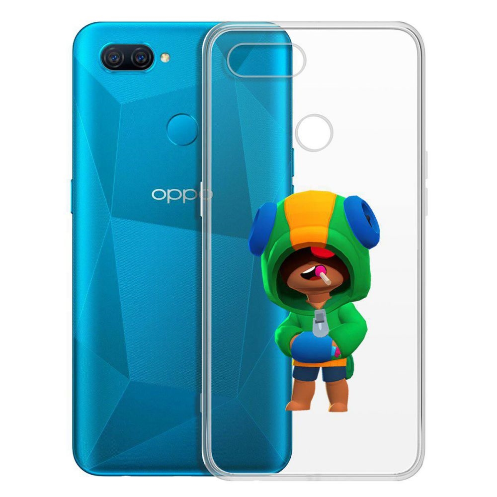 

Чехол-накладка Brawl Stars-Леон для OPPO A12/A11k/A7/A5s, Прозрачный