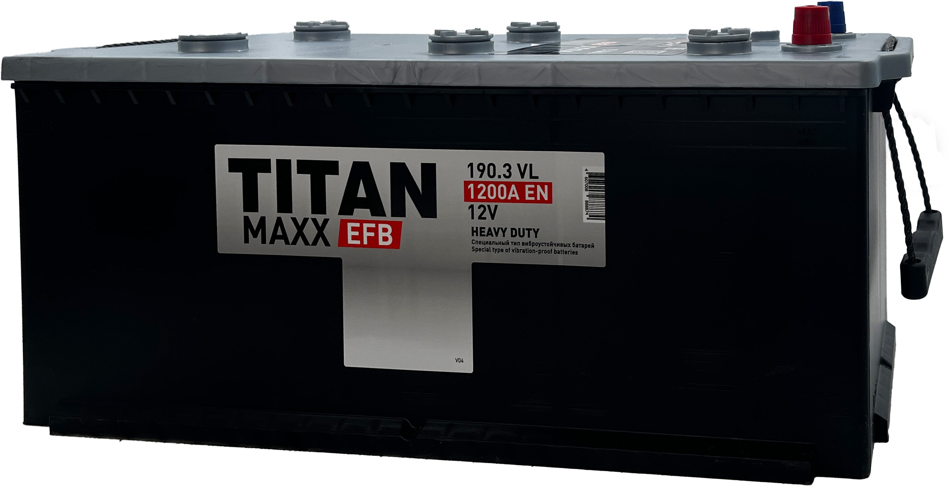 

Аккумулятор для автомобиля TITAN Махх 190 Ач 1200 А обратная полярность, конус, Махх