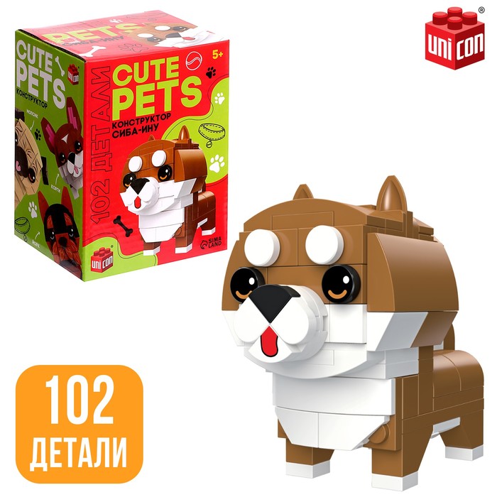 фото Unicon конструктор cute pets, сиба-ину, 102 детали