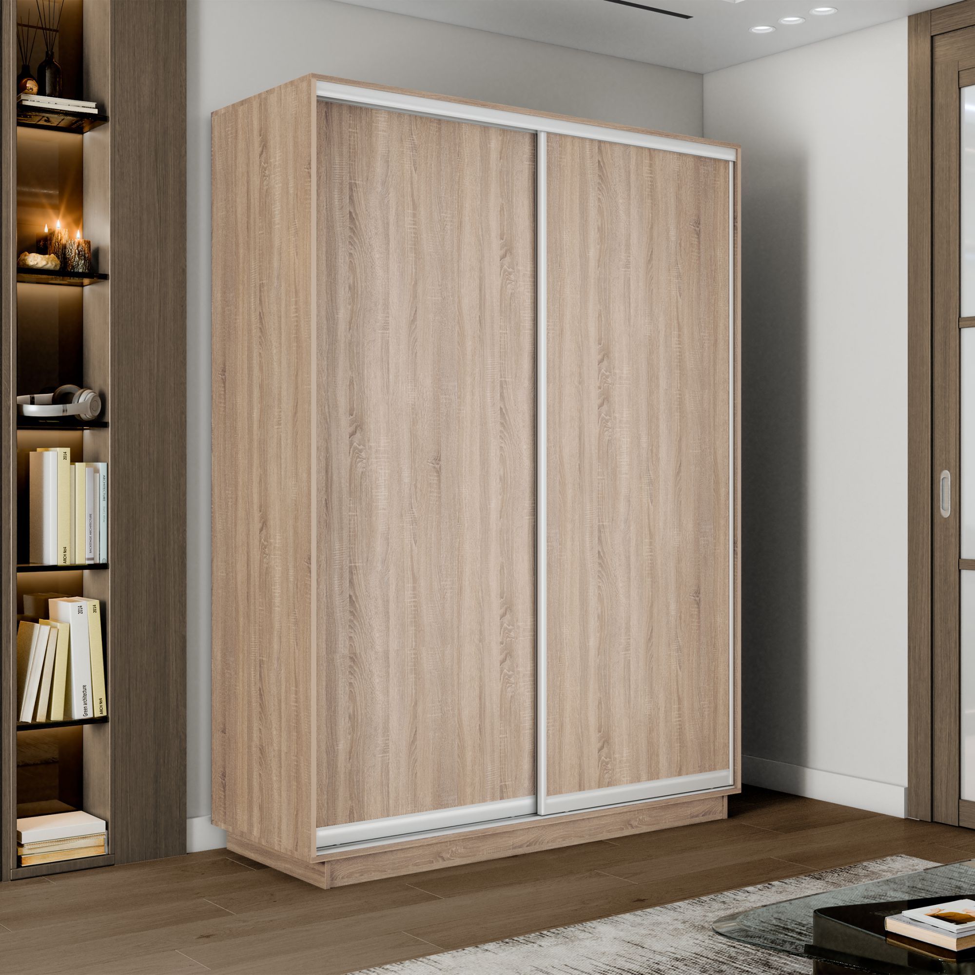 

Шкаф-купеЕ1 Экспресс ДСП 120х45х220, Сонома, Бежевый, Экспресс