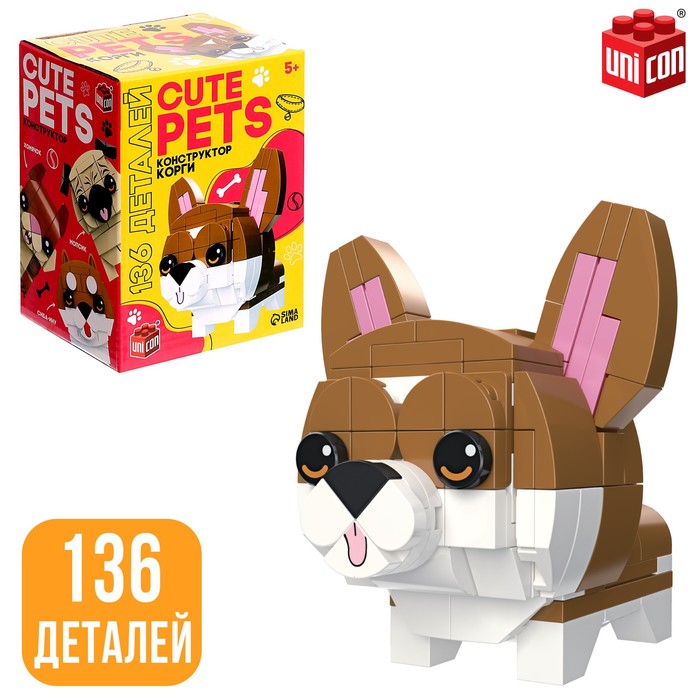 UNICON Конструктор Cute pets, Корги, 136 деталей