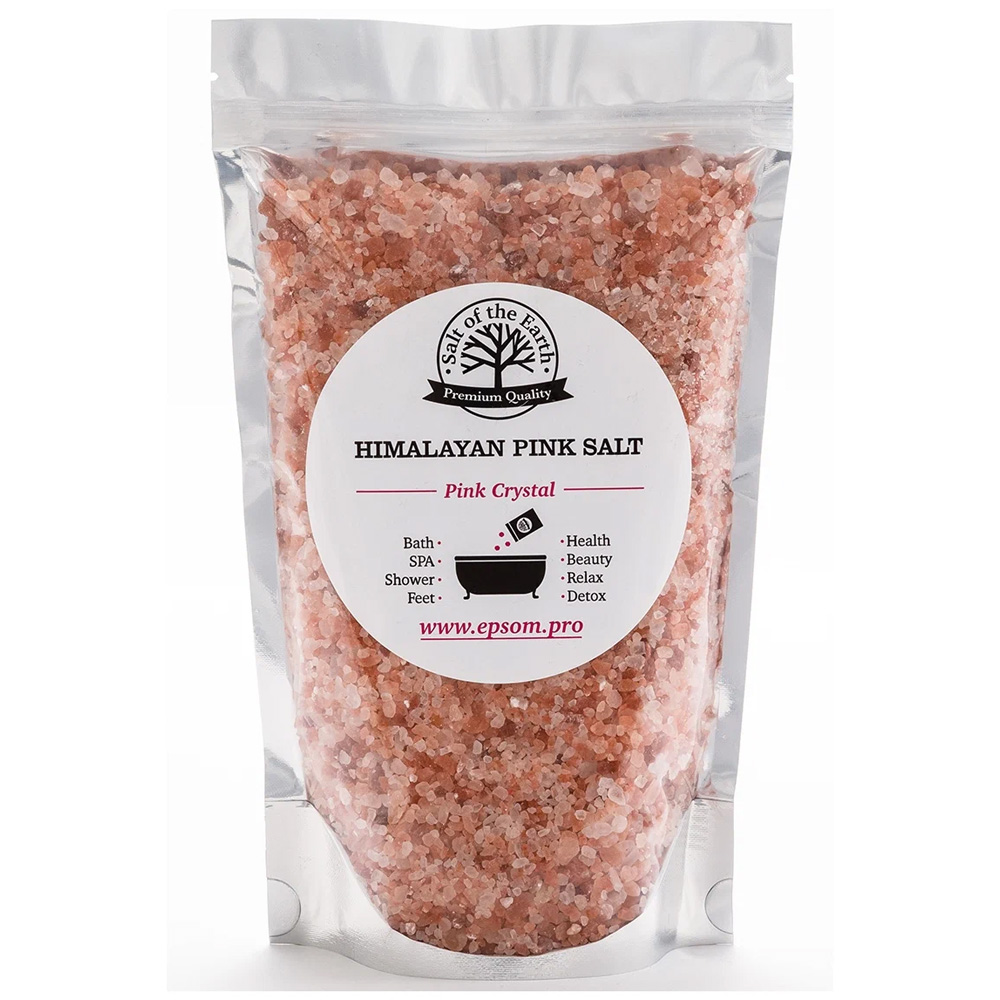 Соль для ванн Salt of the Earth розовая гималайская, 1 кг розовая гималайская соль marespa premium мелкая 2 5 кг