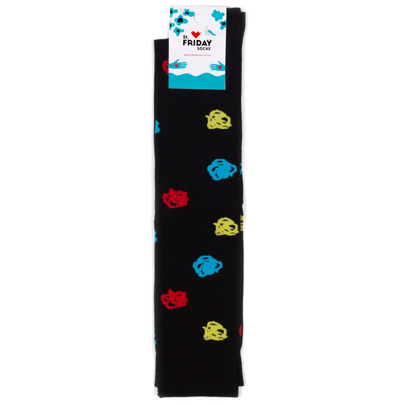 

Гольфы унисекс St. Friday Socks Каракули черные 34-37, Черный, Каракули