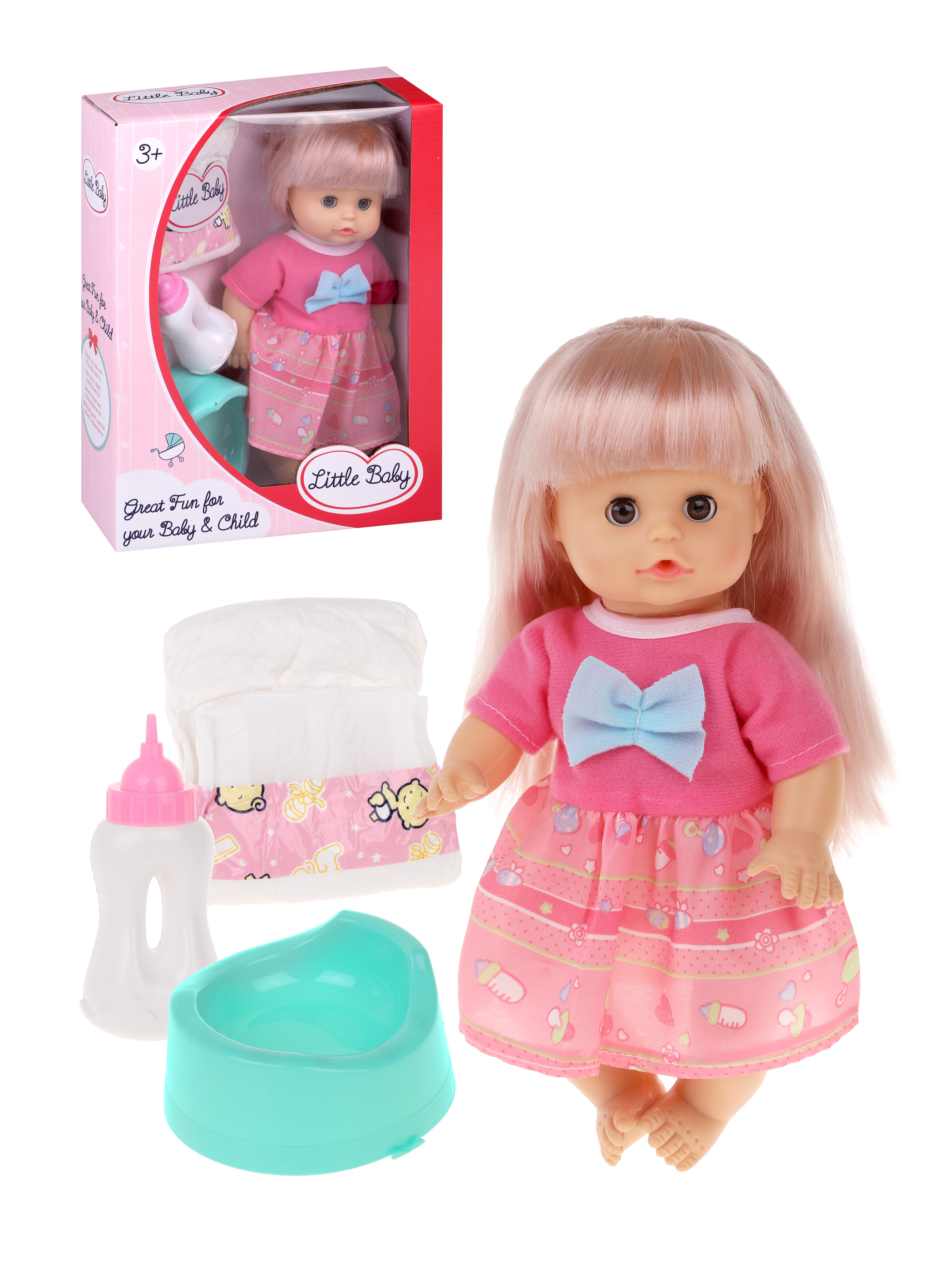 

Кукла Наша игрушка Моя малышка со звуком, пьет и писает, 33 см 803804