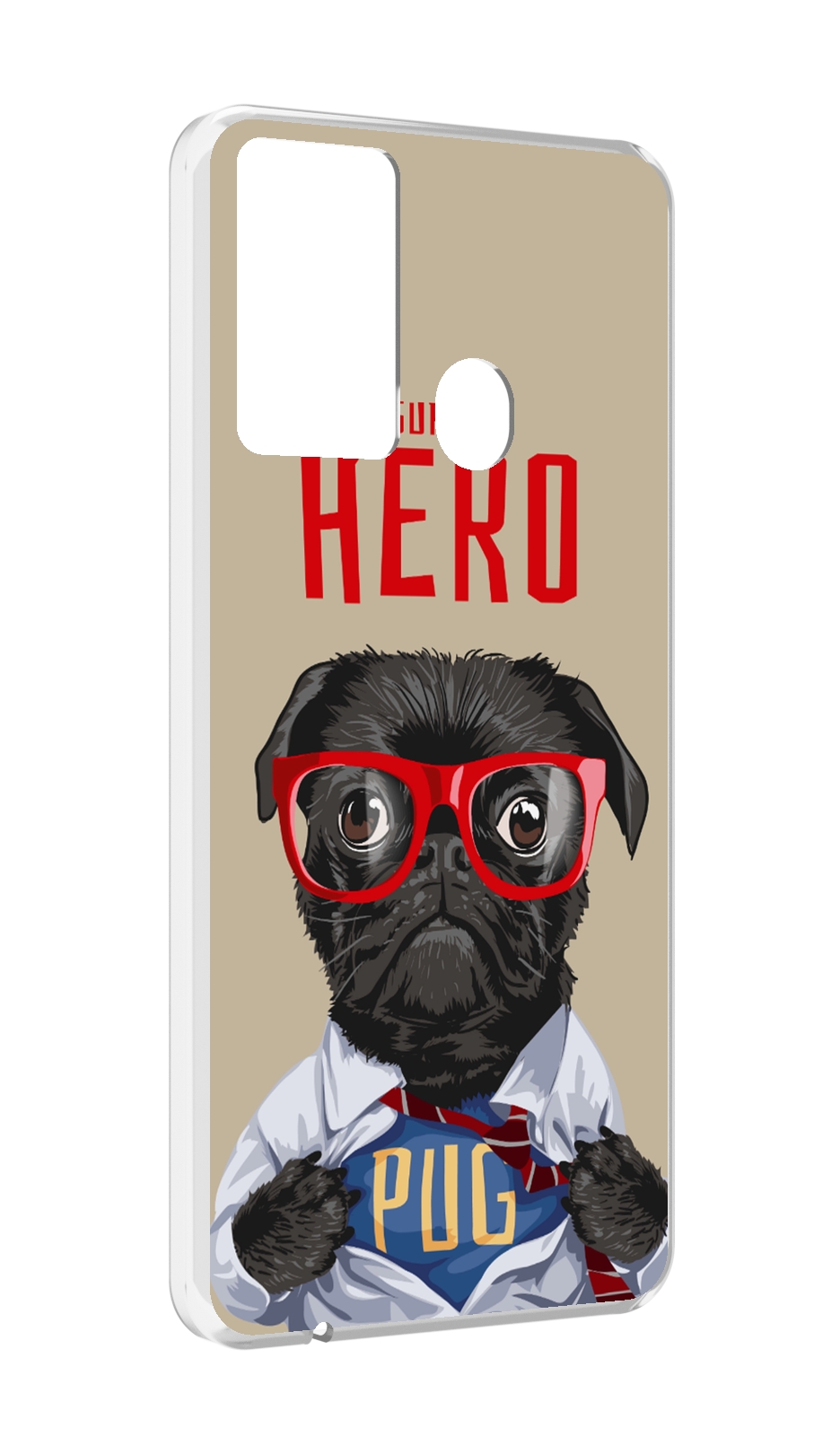 

Чехол MyPads Герой-PUG для Itel P37/Itel Vision 2S, Прозрачный, Tocco