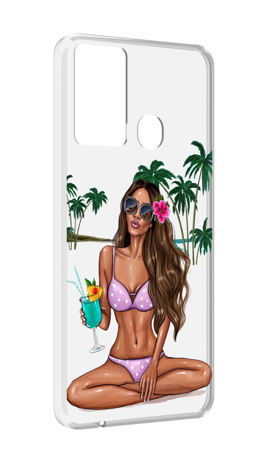 

Чехол MyPads Гавайская-девушка женский для Itel P37/Itel Vision 2S, Прозрачный, Tocco
