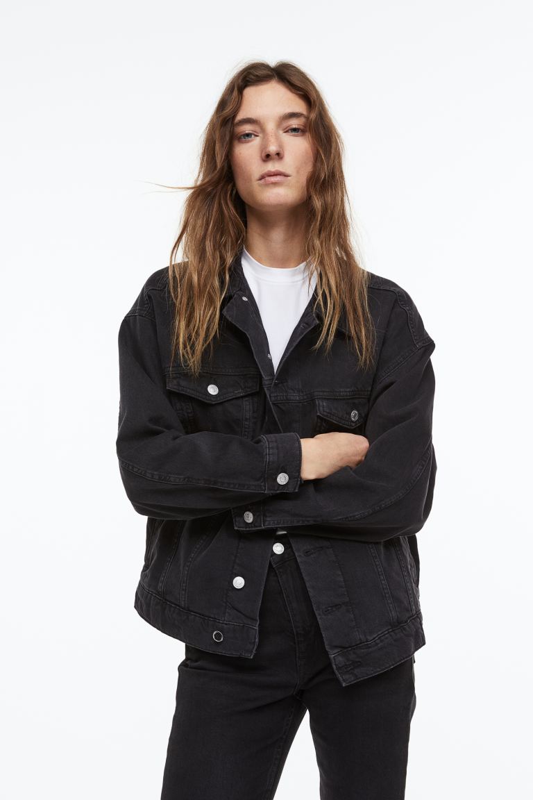 

Джинсовая куртка женская H&M 0797835008 черная XS (доставка из-за рубежа), Черный, 0797835008