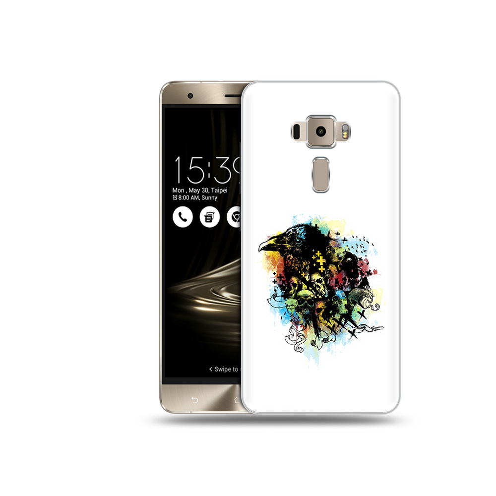

Чехол MyPads Tocco для Asus ZenFone 3 Neo (ZE520KL) ворон и черепа (PT38045.651.273), Прозрачный, Tocco