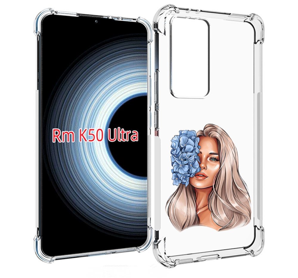 

Чехол MyPads блондинка-с-голубыми-цветами женский для Xiaomi 12T / Redmi K50 Ultra, Прозрачный, Tocco