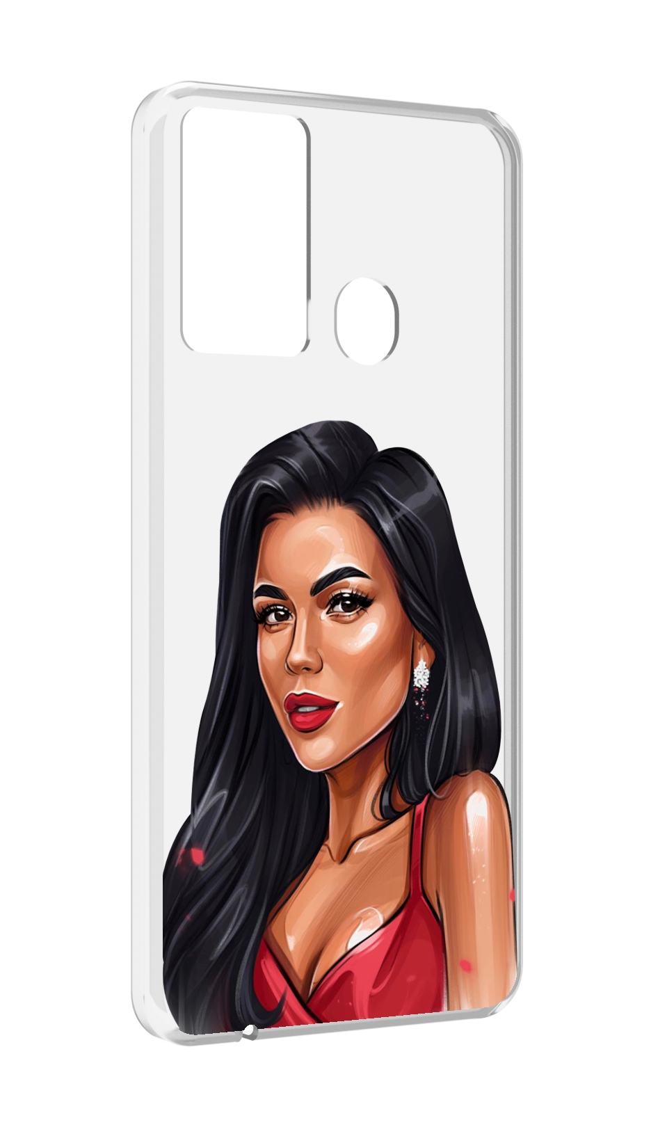 

Чехол MyPads Брюнетка-в-красном-платье для Itel P37/Itel Vision 2S, Прозрачный, Tocco