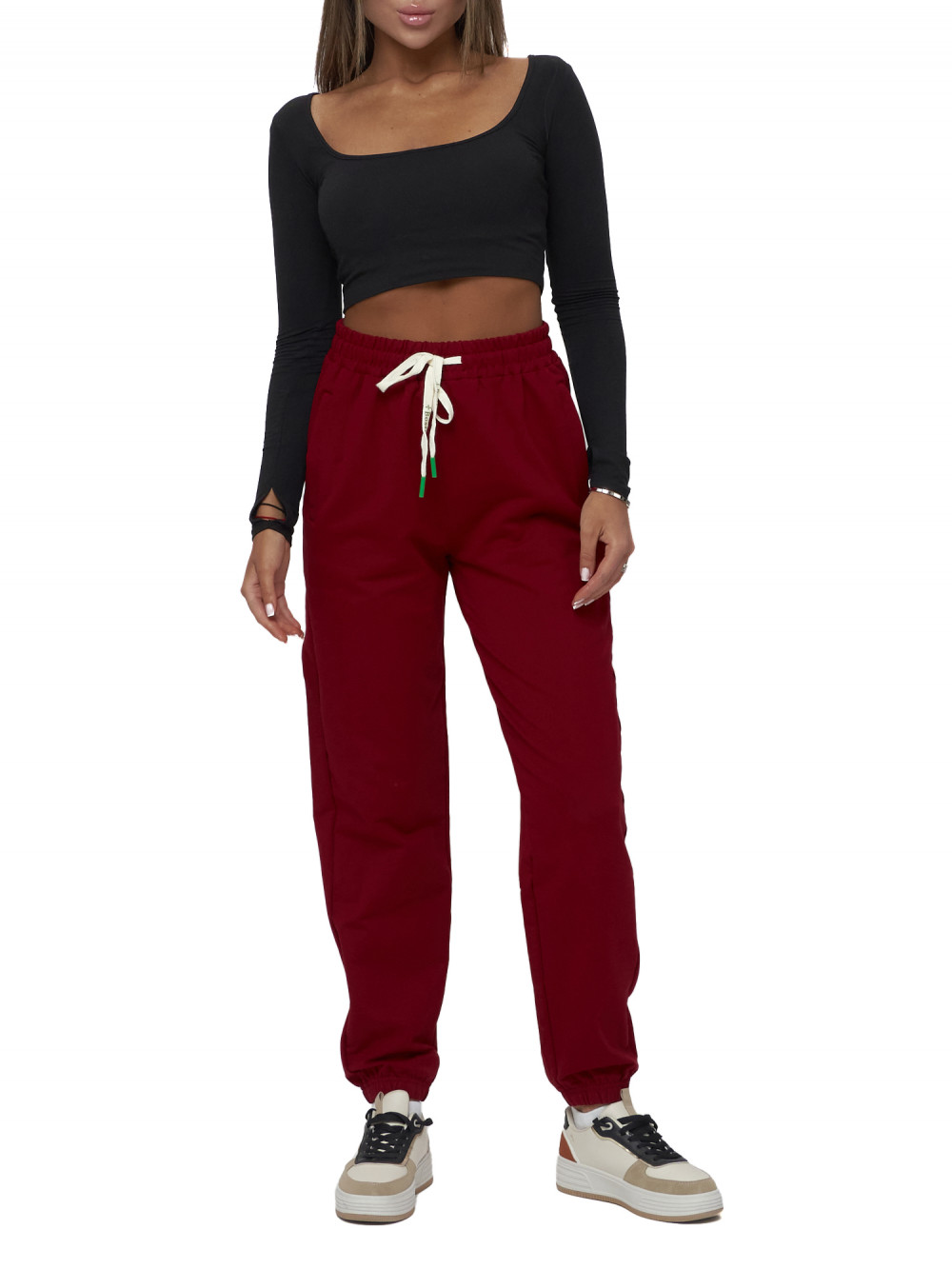 

Брюки женские NoBrand AD320 бордовые 58 RU, AD320