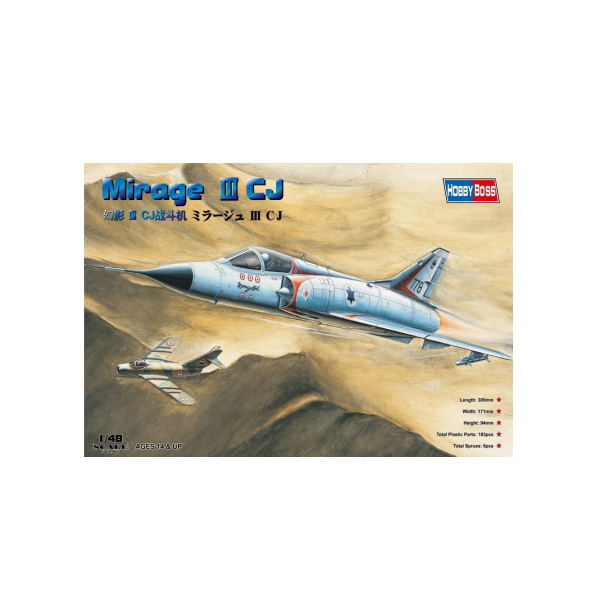 фото Сборная модель hobbyboss 1/48 самолет mirage iii cj 80316