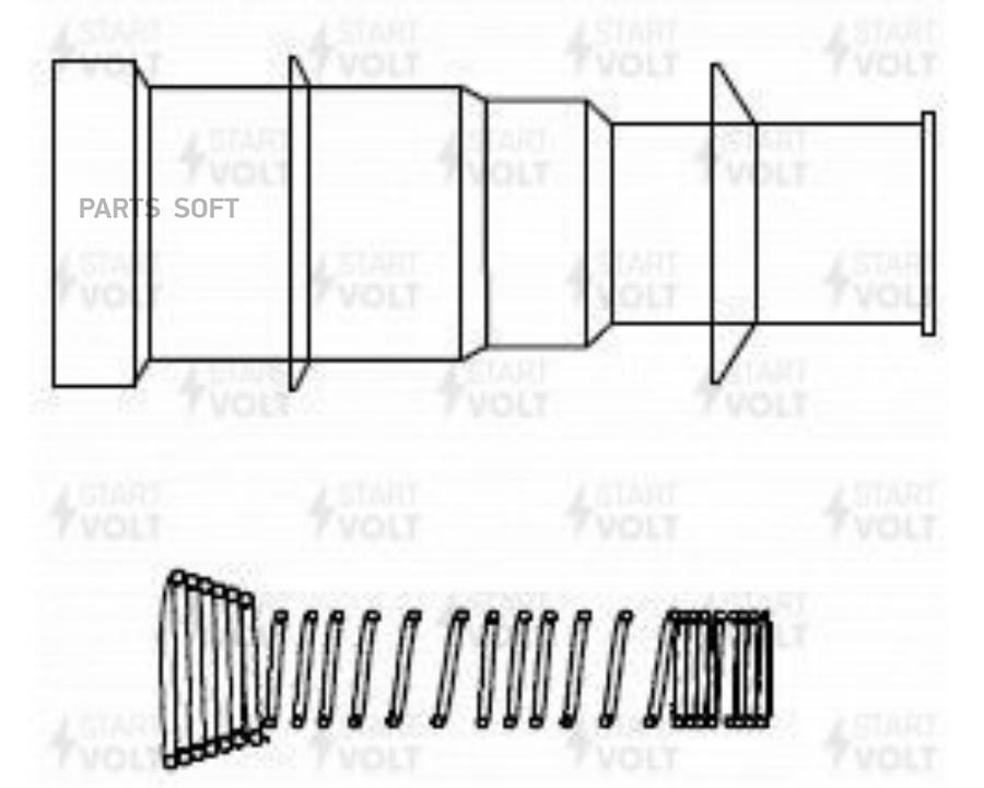 Наконечник катушки зажигания для а/м Peugeot/Citroen 206 (98-)/207 (06-)/C2 (03-) KFW 1.4i