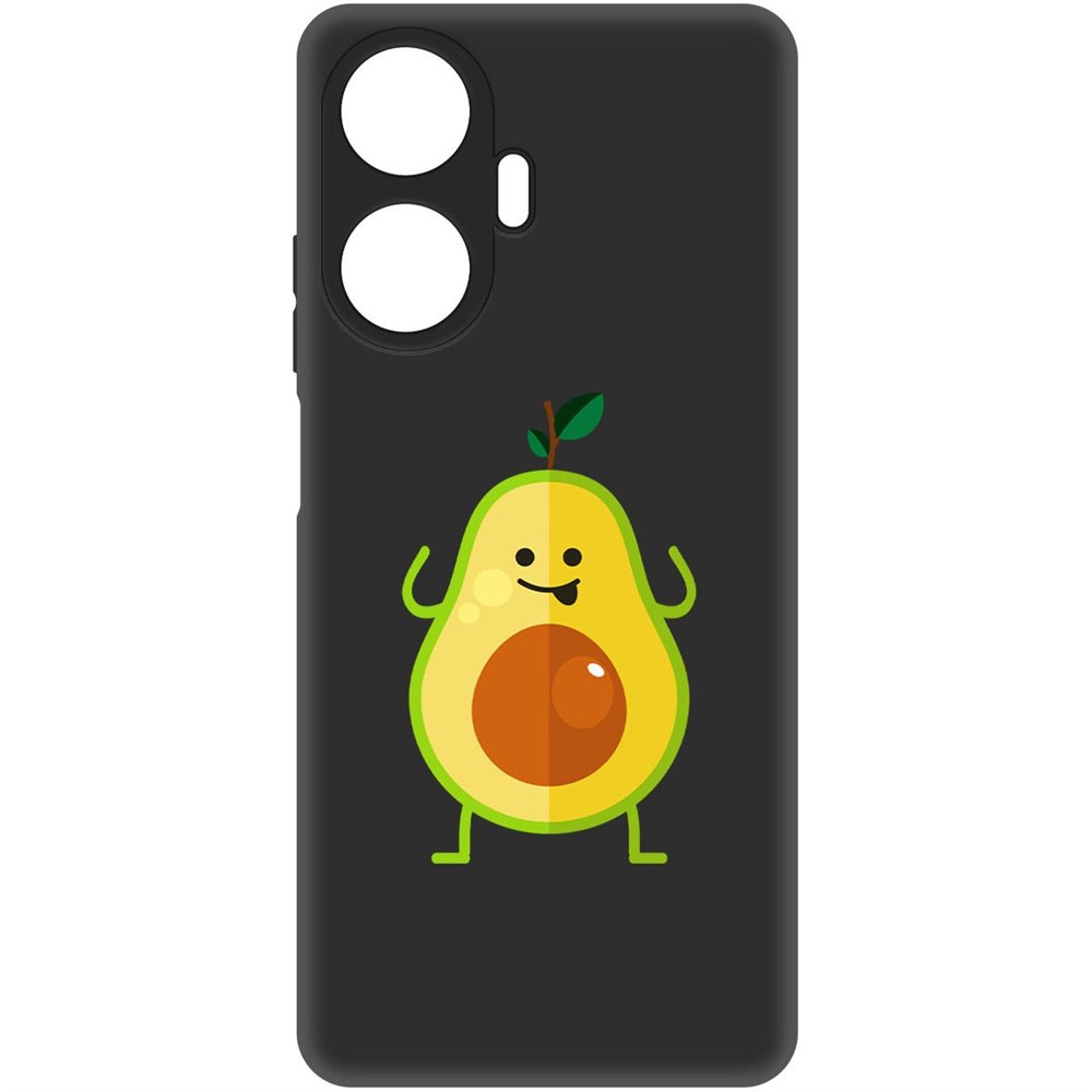 

Чехол-накладка Софт Авокадо Веселый для Realme C55, Черный