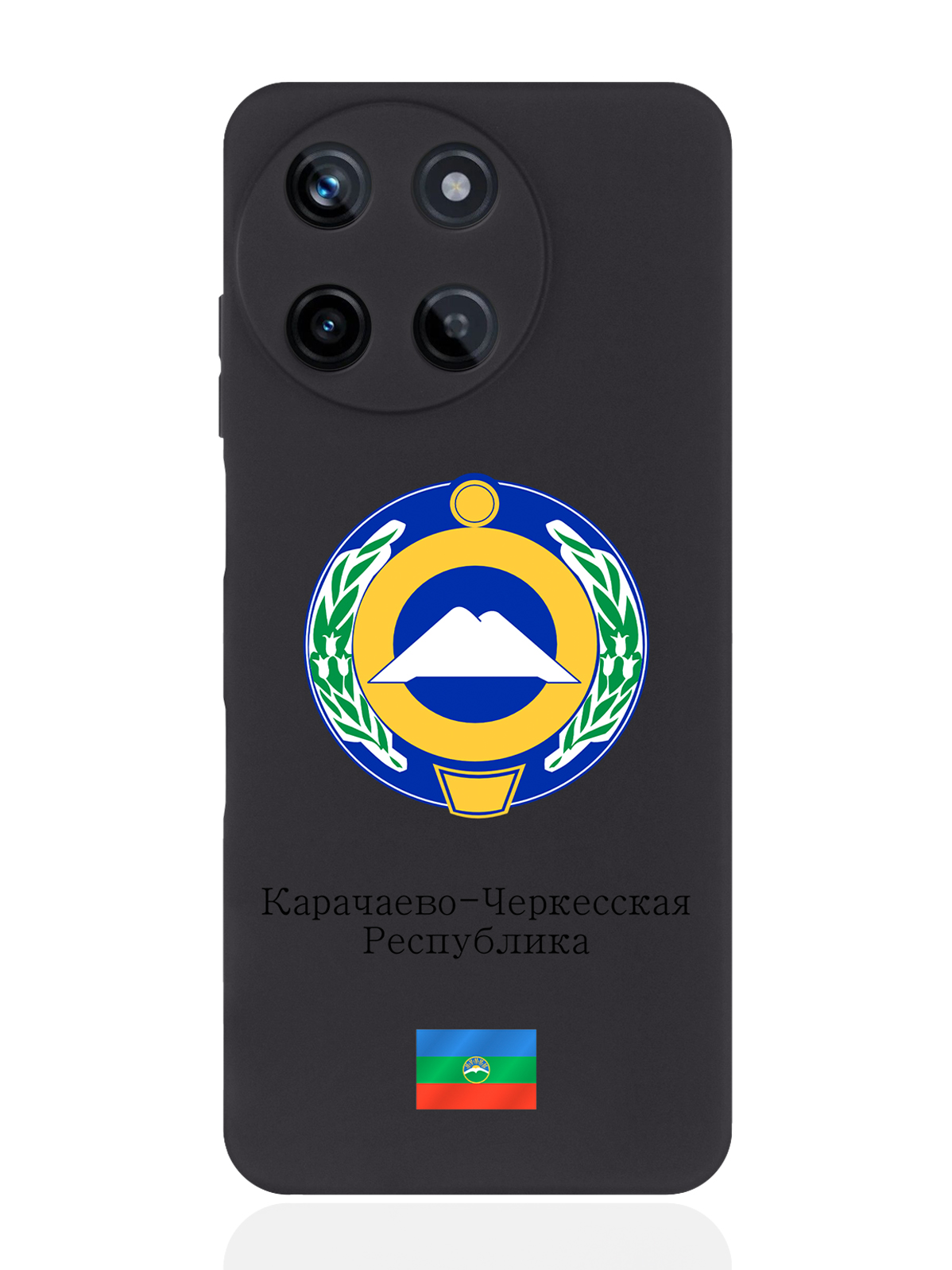 

чехол SignumCase для Realme 11 5G Герб Карачаево-Черкесской Республики, Черный, Realme 11 5G