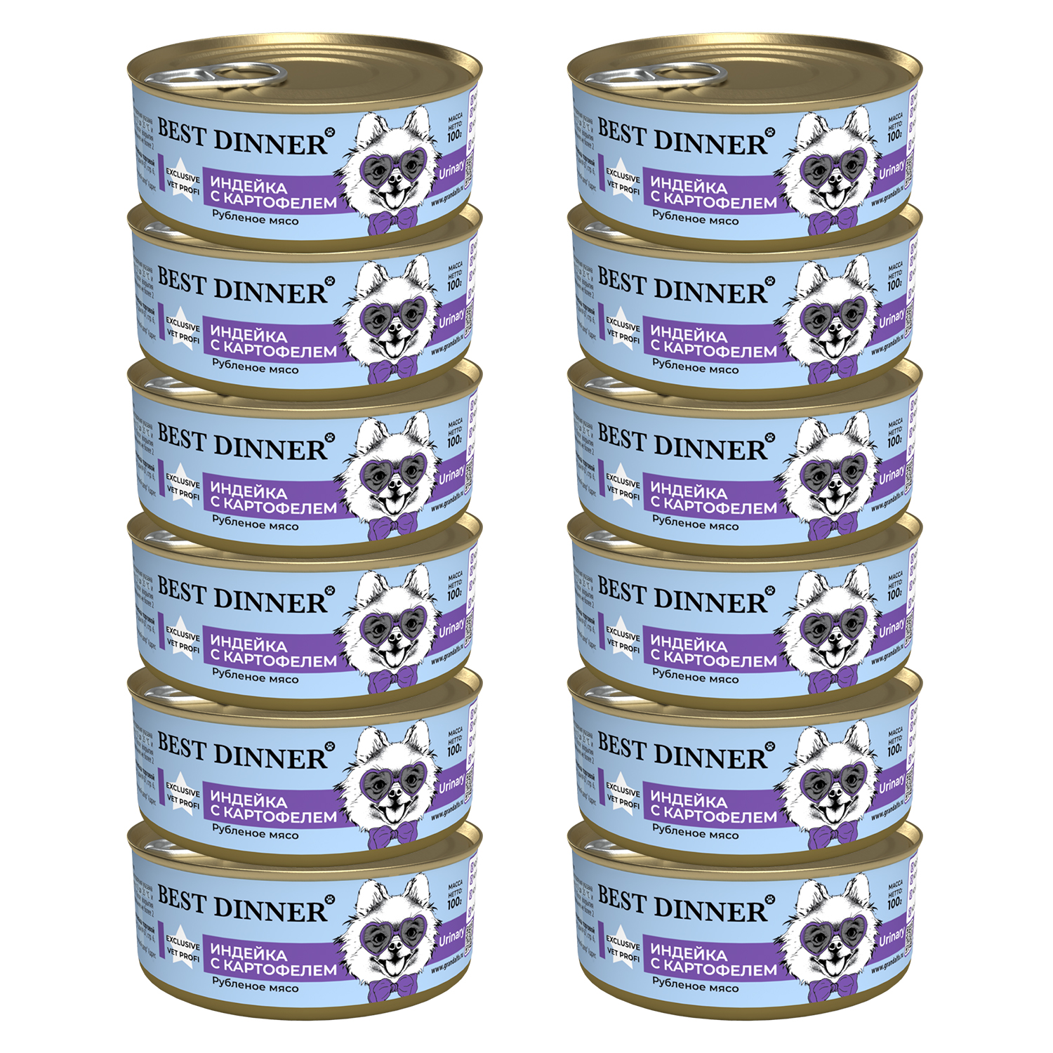 Влажный корм для собак Best Dinner Exclusive VET PROFI Urinary Индейка 12 шт по 100 г