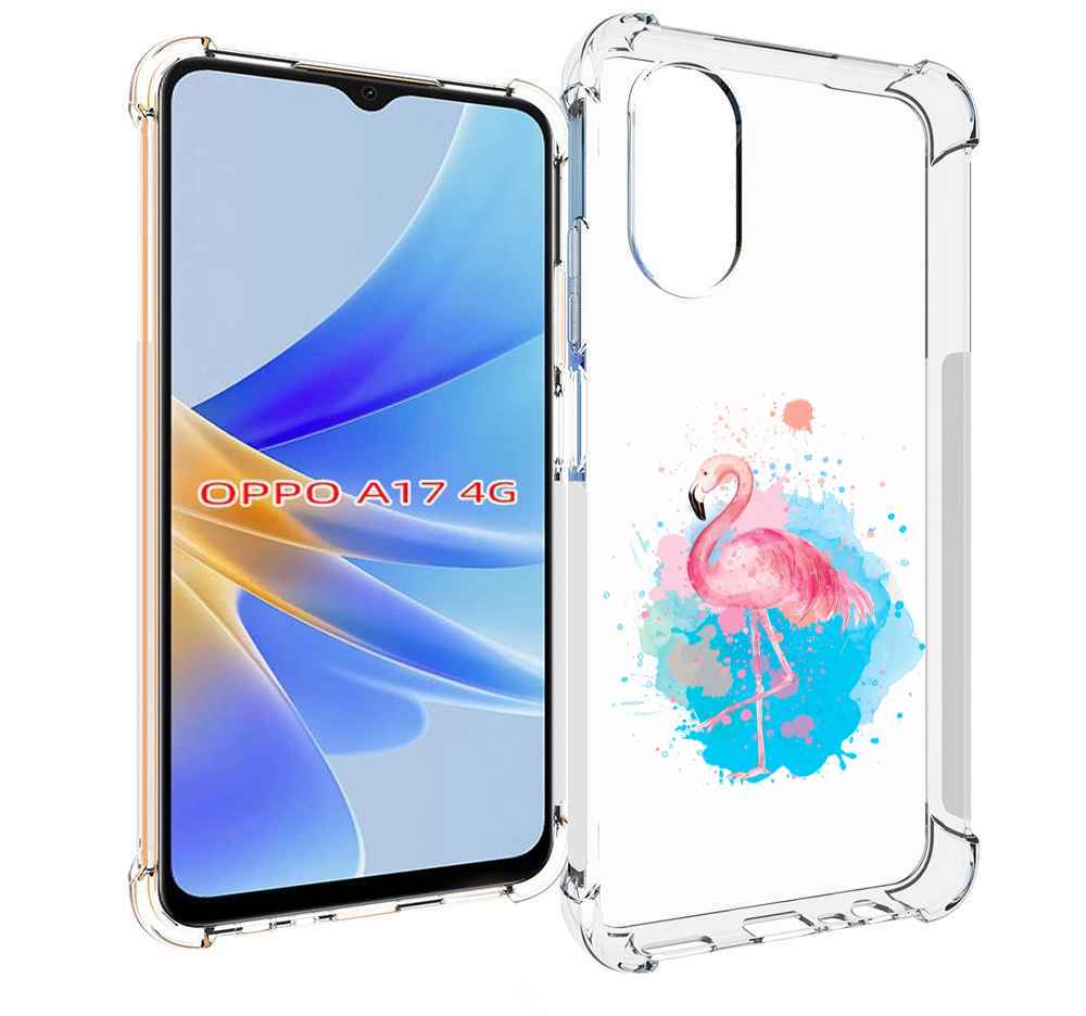 

Чехол MyPads акварельное-фламинго для OPPO A17, Прозрачный, Tocco