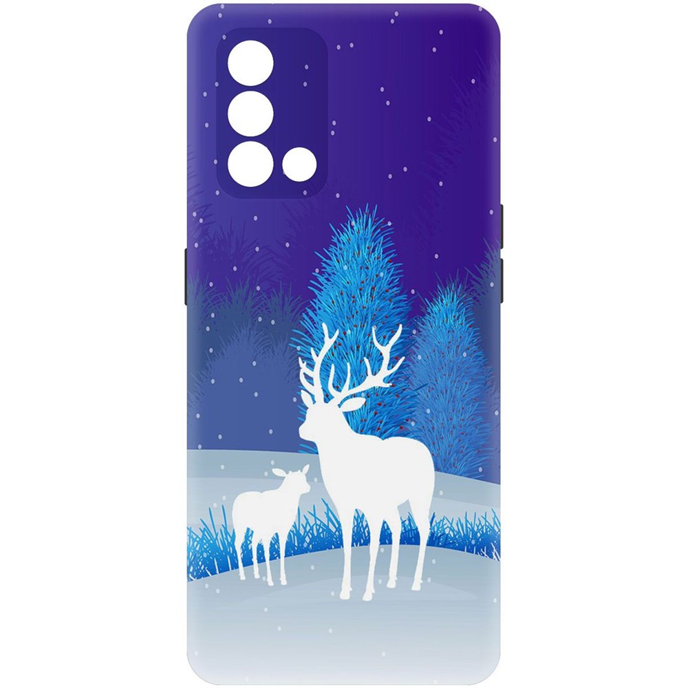 

Чехол-накладка Софт Олень для Oppo A74, Черный