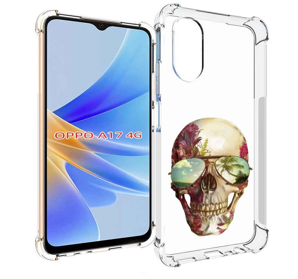 

Чехол MyPads Череп с очками для OPPO A17, Прозрачный, Tocco
