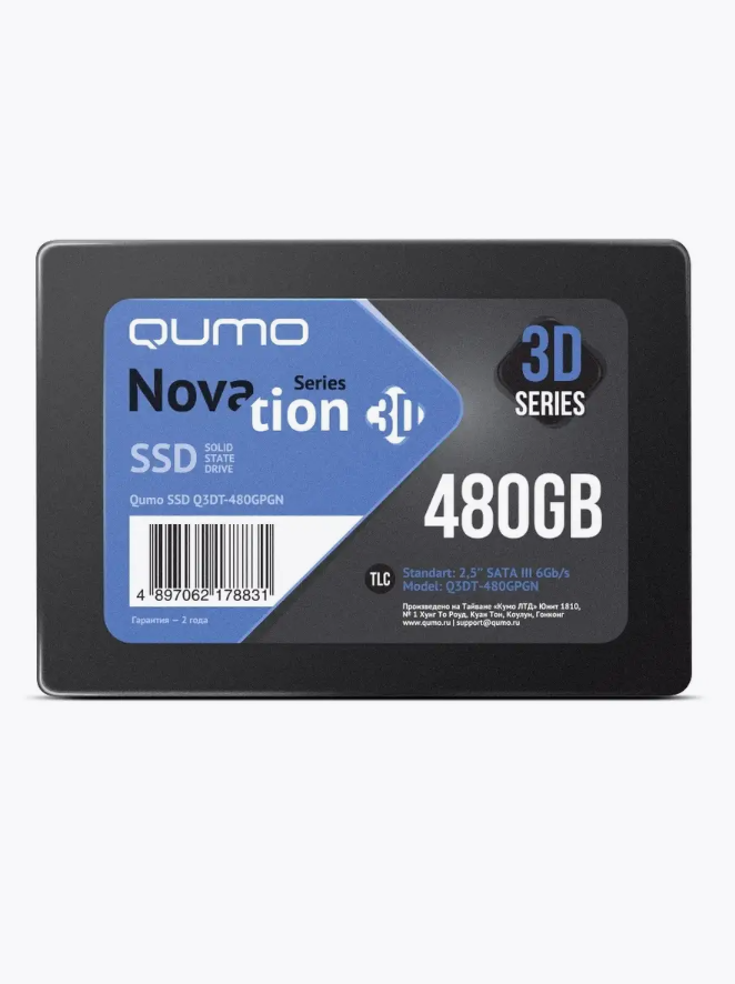 

SSD накопитель QUMO Q3DT-480GAEN 2.5" 480 ГБ, Q3DT-480GAEN